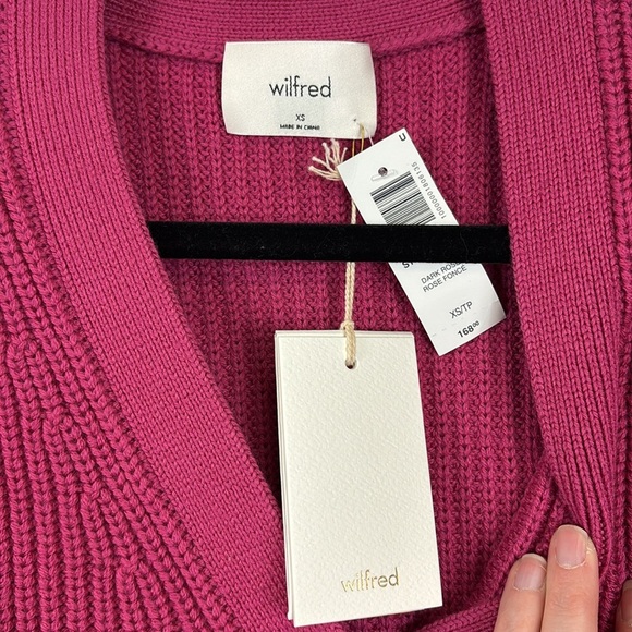 NWT Wilfred dark rose storybook merino wool cardigan sz xs - Picture 6 of 12
